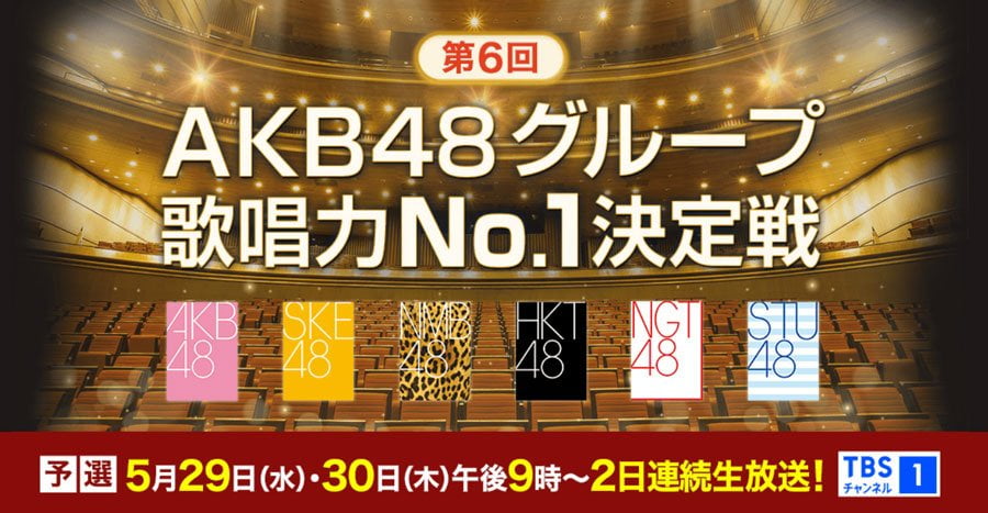 第6回AKB48グループ歌唱力No.1決定戦！決勝進出20名が決定