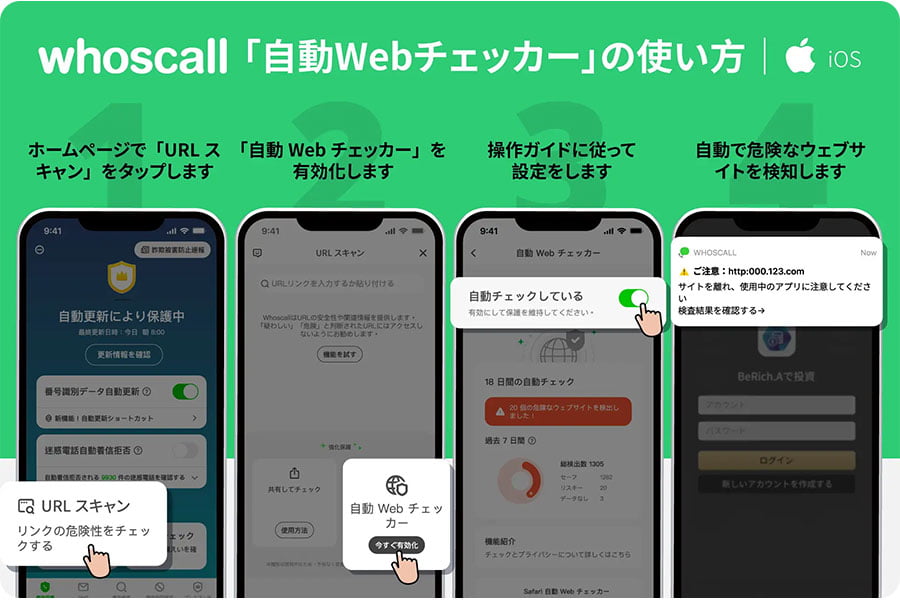 iOSの自動WEBチェッカーの使い方