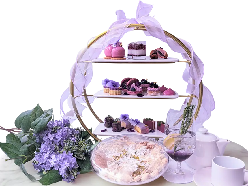 SeRieUXのパープルガーデンアフタヌーンティー