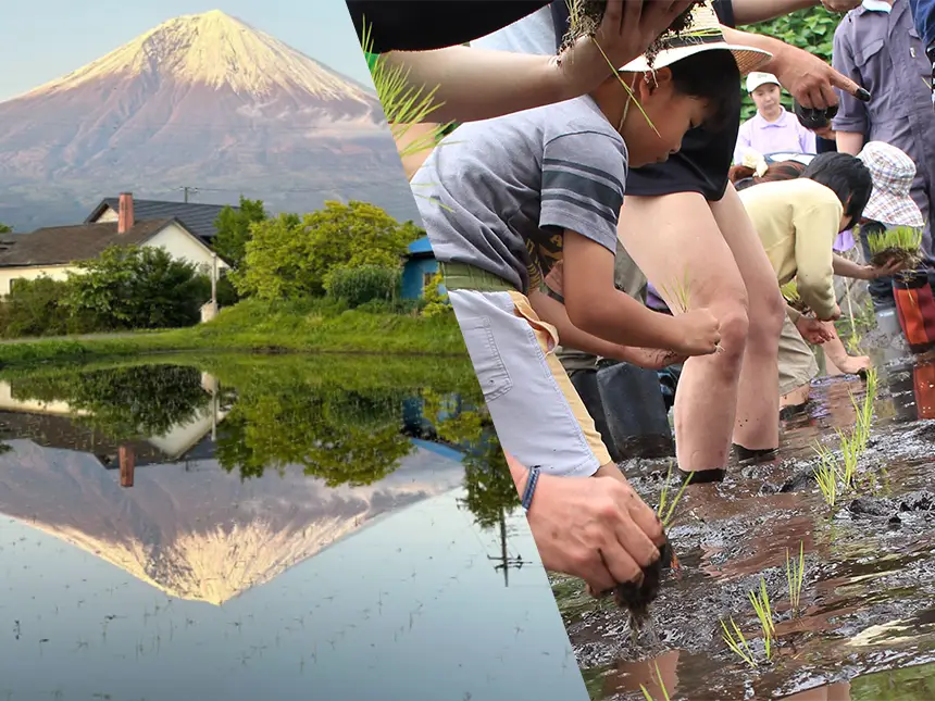 富士山のふもとで自然と暮らしにふれる体験を──田植え&ラフティングの週末参加型ツアーを開催
