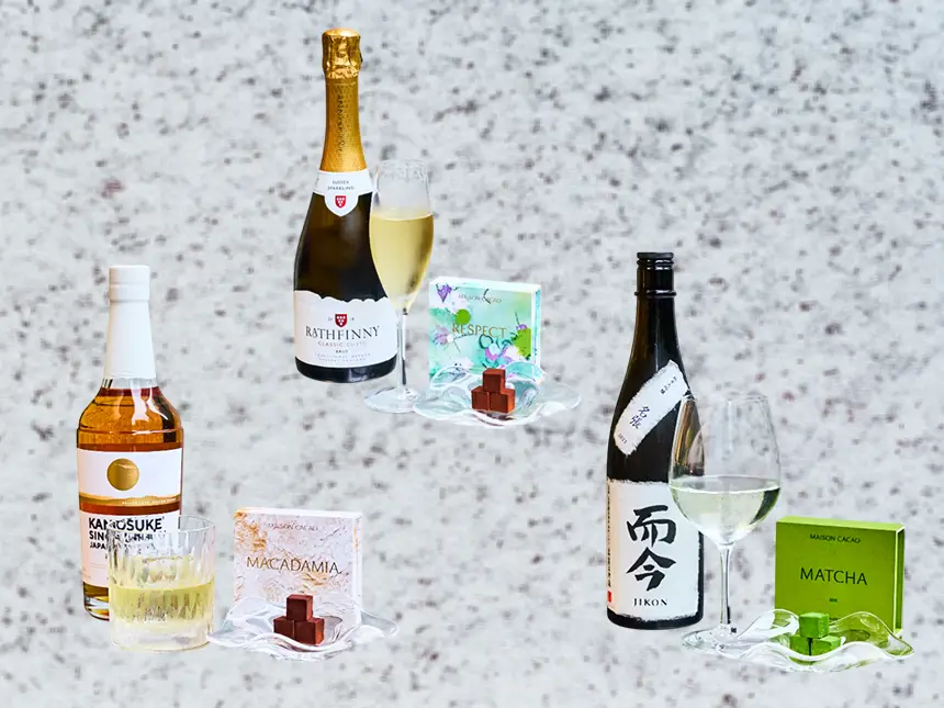 【メゾンカカオ 丸の内店】五感を刺激する夏限定体験|アロマ生チョコ×お酒のペアリングメニューが新登場