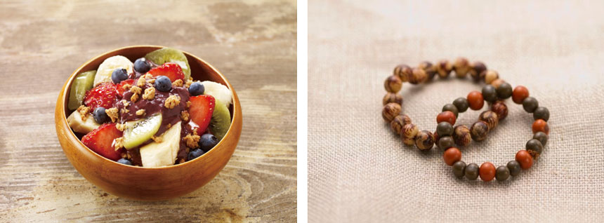 アサイーの種子を使ったユニークなアクセサリー