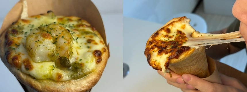 シーフードジェノベーゼ&伸びるチーズ