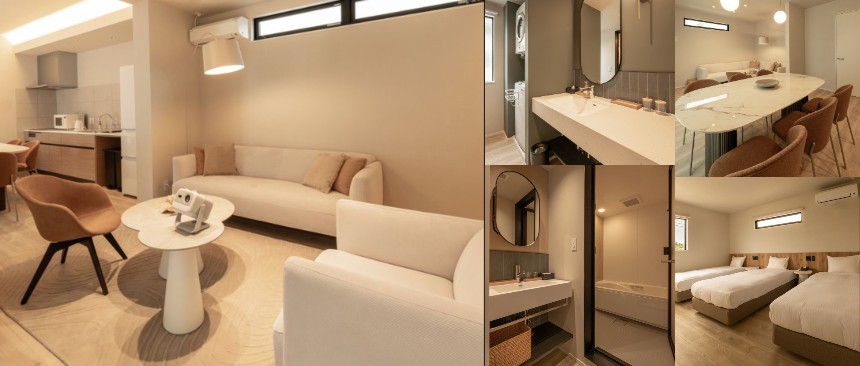 洗練されたデザインの部屋と家具で装飾