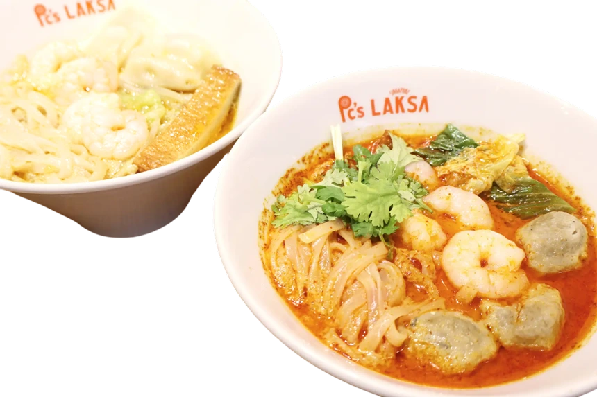 ラクサをセルフトッピング式で提供