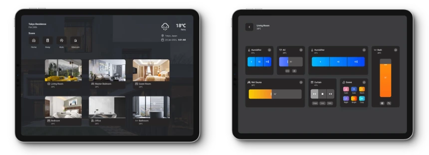 タブレットやスマートフォンから直感的に一括操作