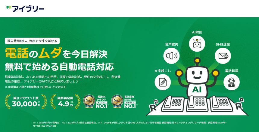 IVRyの電話DXサービス