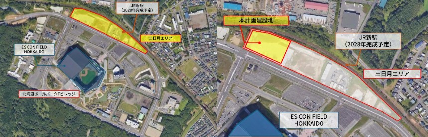 新駅建設地に近接する「三日月エリア」