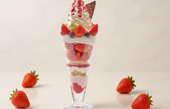 あづみの茶胡蝶庵「苺あふれるごほうびパフェ」