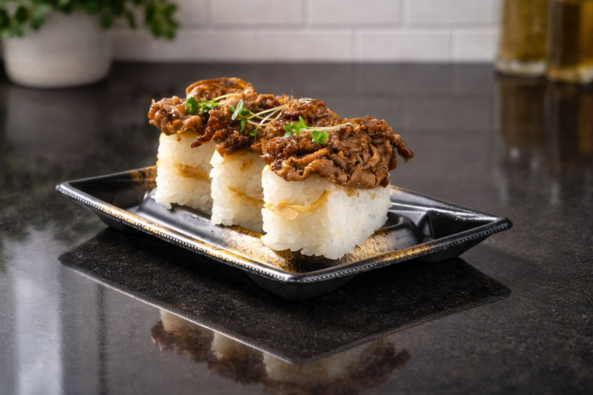 五島牛とあまから生姜の肉寿司