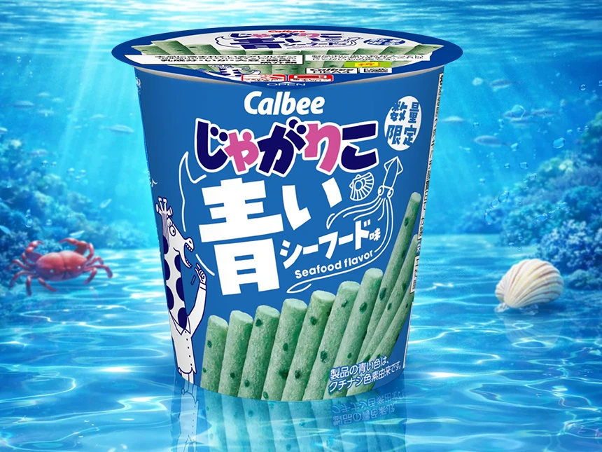 青いじゃがりこシーフード味