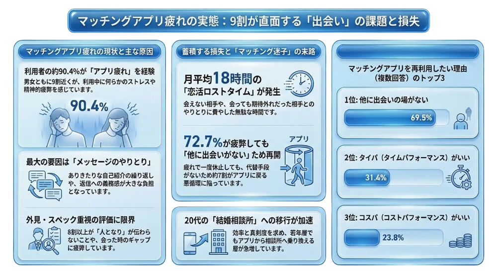 マッチングアプリ時代に広がる「婚活疲れ」