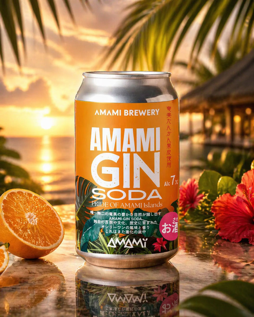 たんかんピールジンソーダの写真