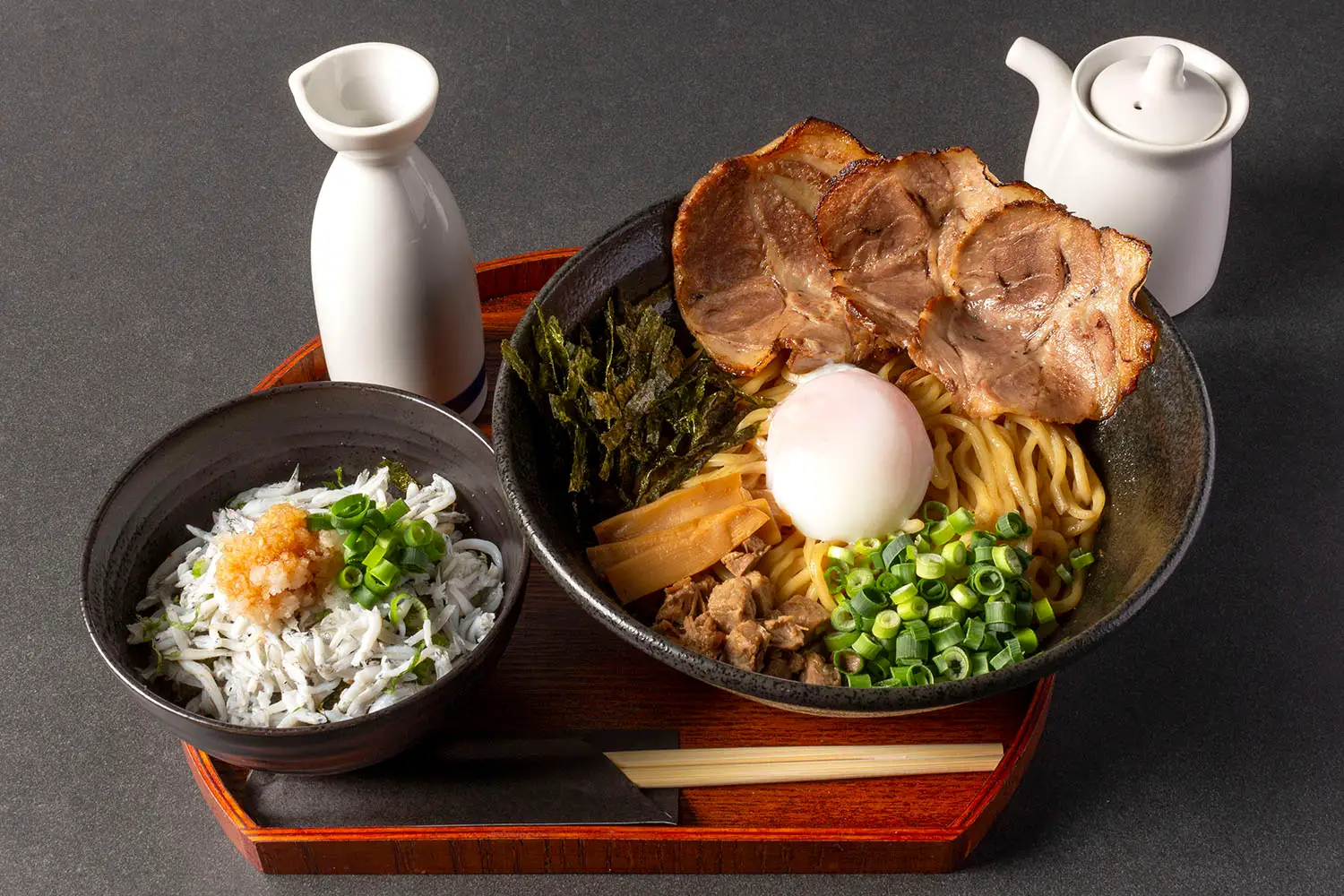 醤油炙りチャーシュー油そば＋ふわふわシラス小丼セット