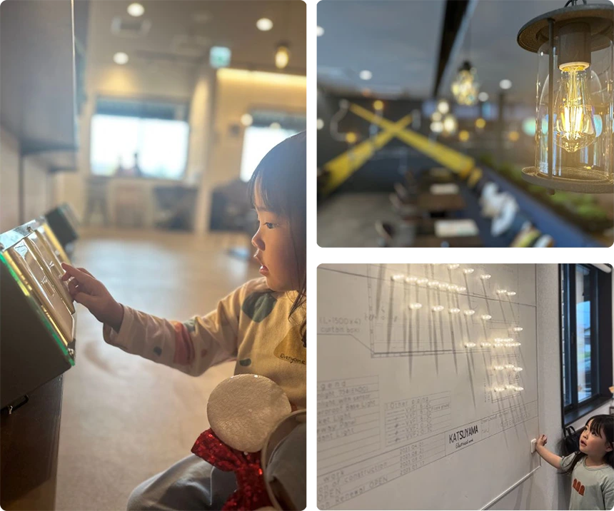 電気工事や照明設備に触れ、体験できる仕掛け