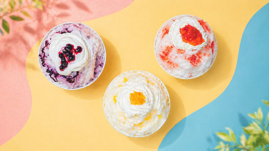 山梨・天然氷の蔵元「八義」の天然氷を利用したかき氷