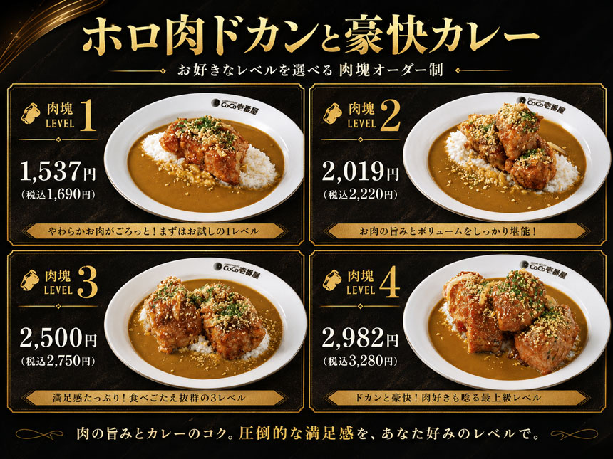 注文時に肉塊のサイズを選べる「肉塊オーダー制」を採用