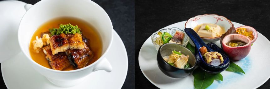 鰻の茶わん蒸しと前菜盛り合わせ