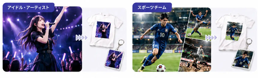 手持ちの写真やイラストなどの画像をアップロードして商品化