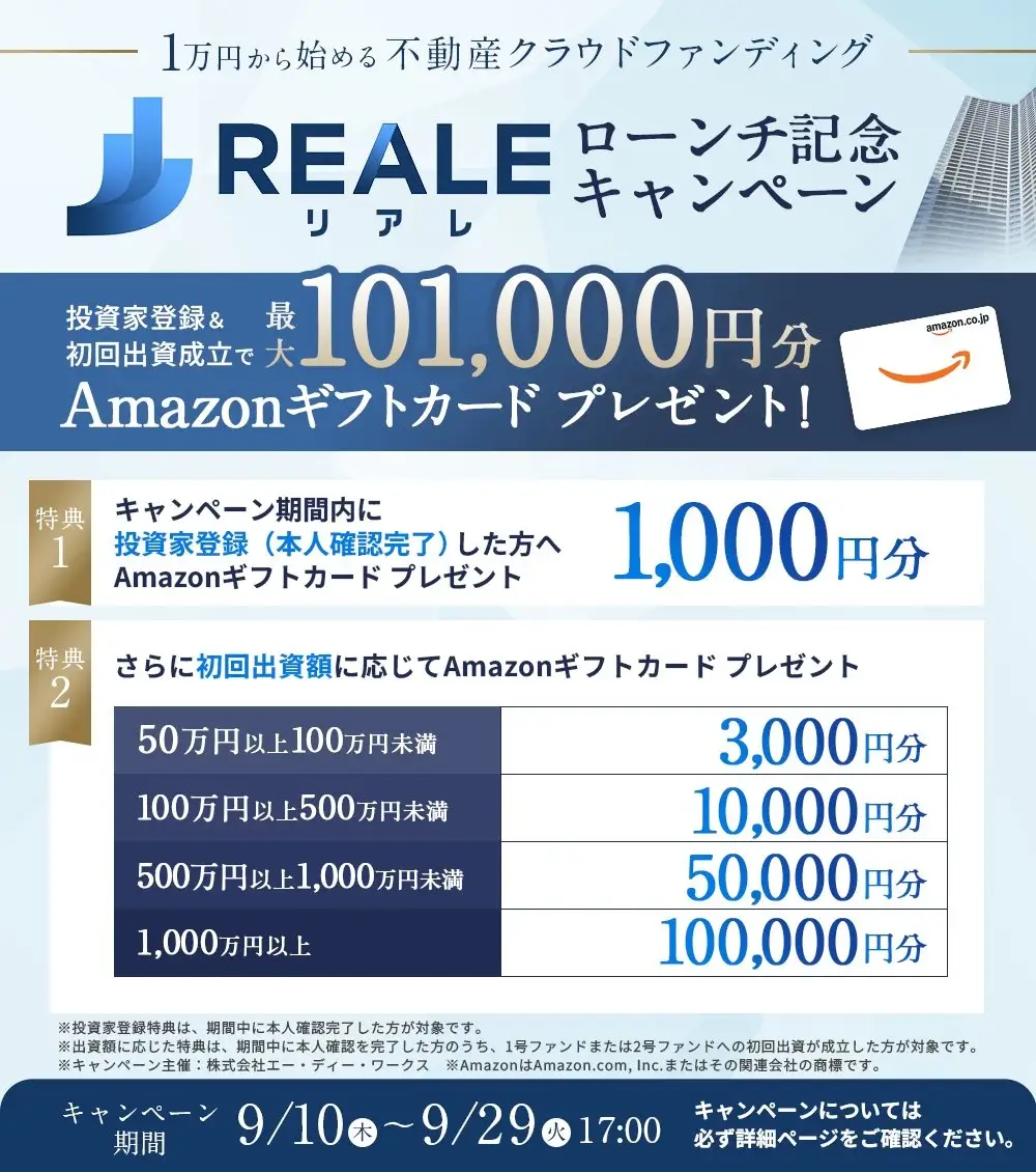 REALEローンチ記念キャンペーン